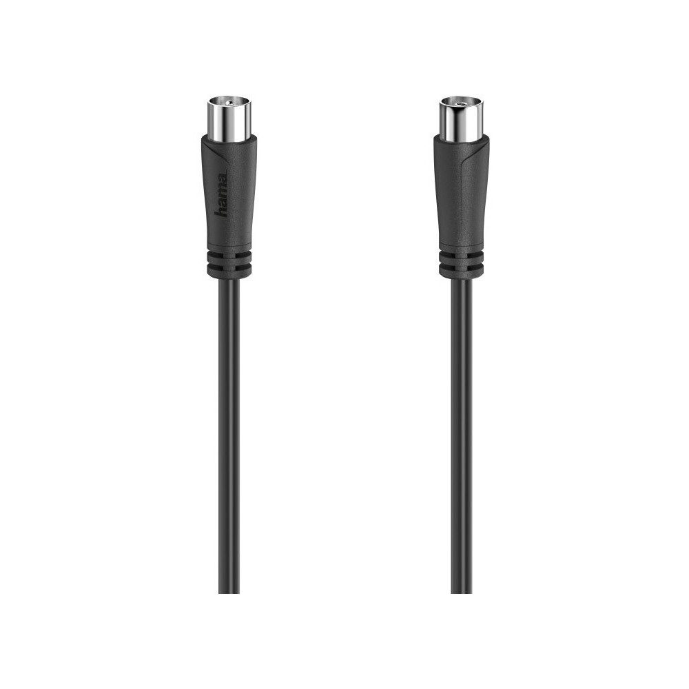 Hama 00205053 Antennen-Kabel 90 dB Koax-Stecker Koax-Kupplung schwarz Спутниковый кабель, Koax-Stecker zu Koax-Kupplung, Koax-Stecker zu Koax-Kupplung, Hohe Signalqualität