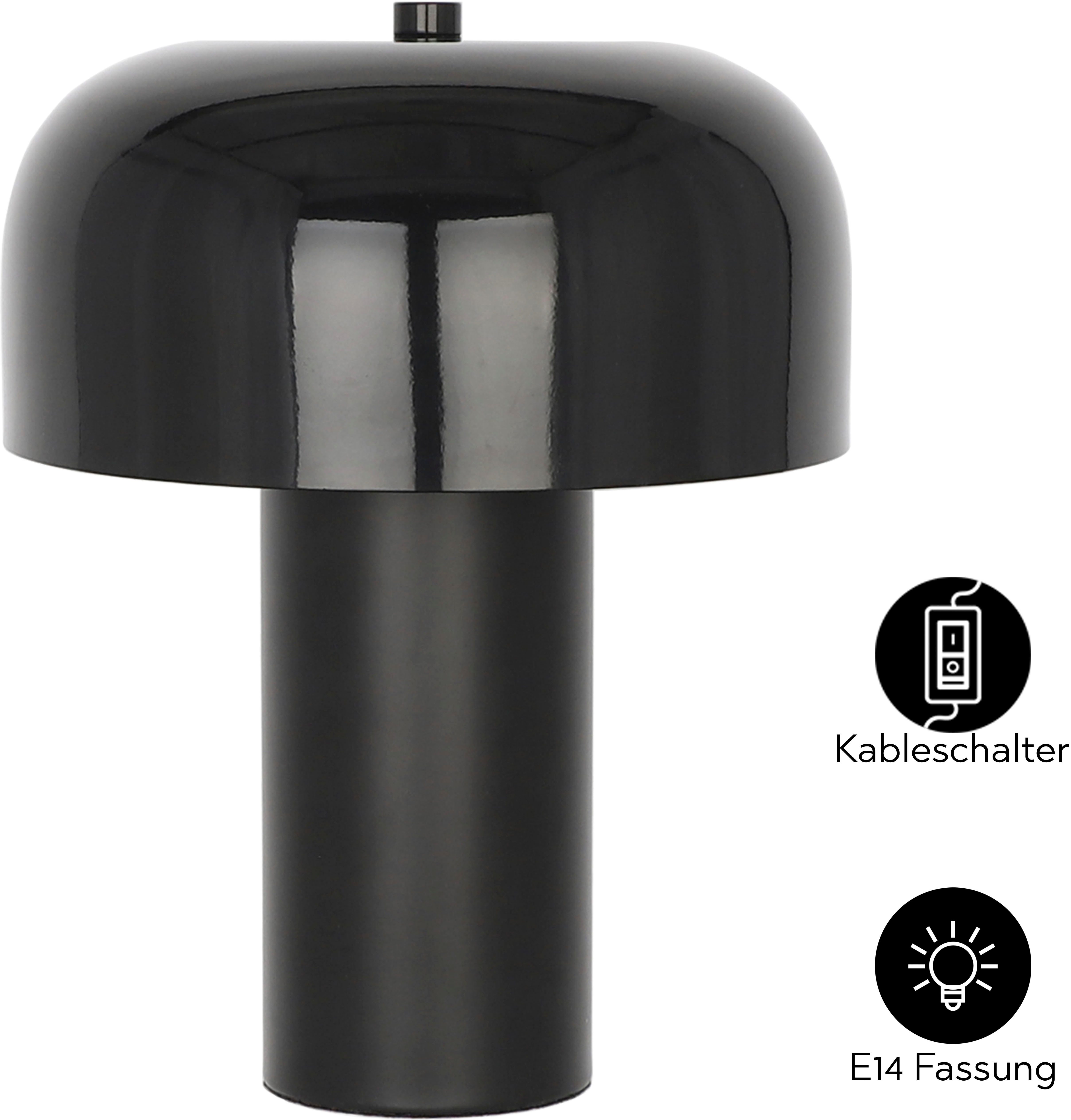 OTTO home Tischleuchte Jorre - Pilzlampe, Leuchtmittel wechselbar, ohne Leuchtmittel, zweifarbig - matt & glänzend, Pilzleuchte, Tischlampe, Pilzform, E14
