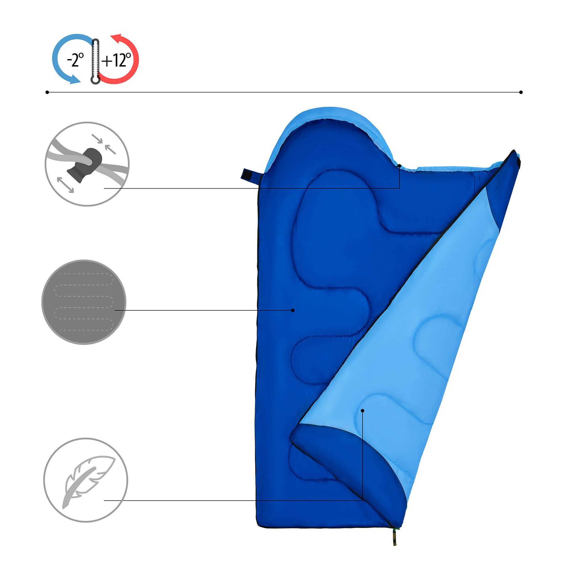 NILS CAMP Kinderschlafsack Junior Camping Schlafsack Outdoor 150x60cm – Bild 2 von 5