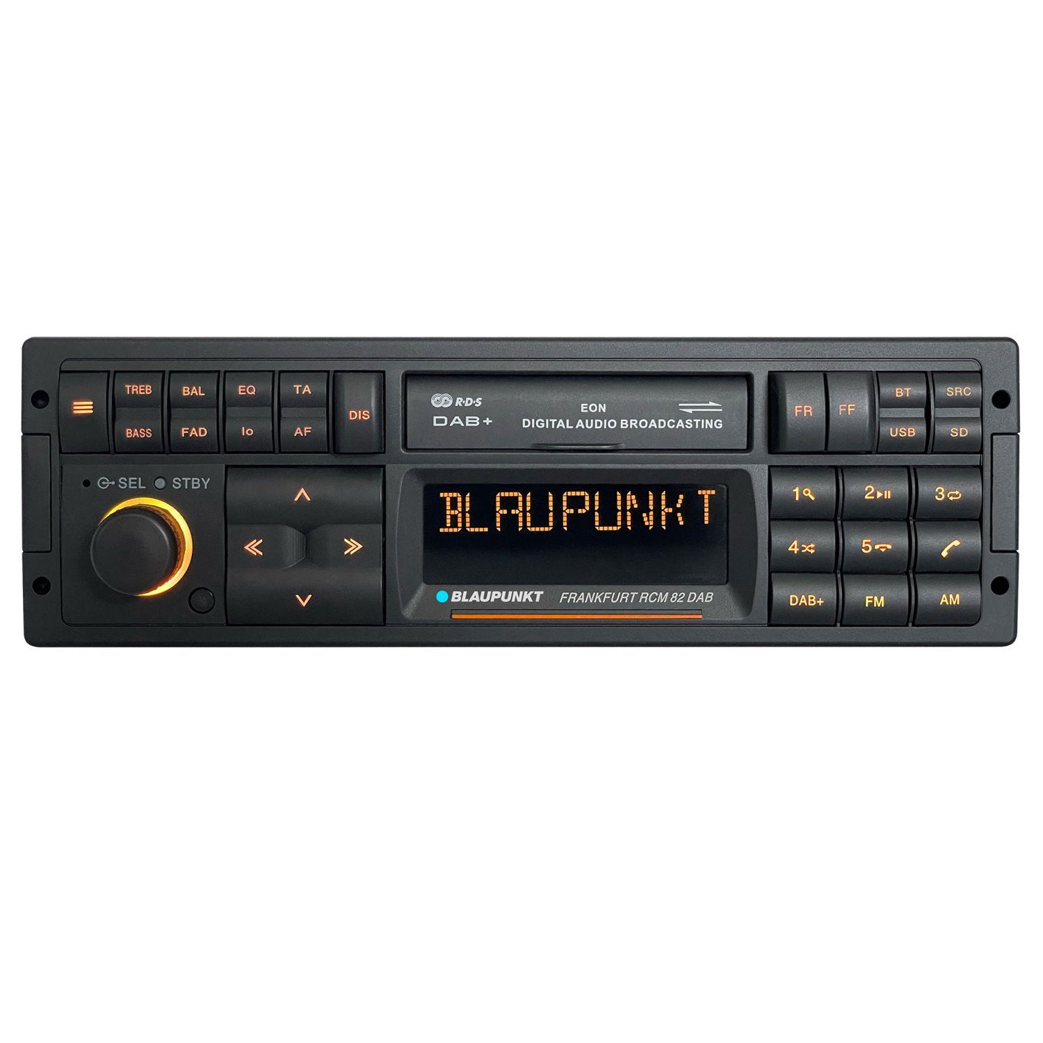 Blaupunkt Frankfurt RCM 82 DAB Retroradio Bluetooth DAB SD iPod AUX-IN Autoradio (RDS, AM/FM Radio, Animiertes Display, Freisprecheinrichtung, 1 DIN, RDS, AM/FM Radio, Animiertes Display, Freisprecheinrichtung, 1 DIN)