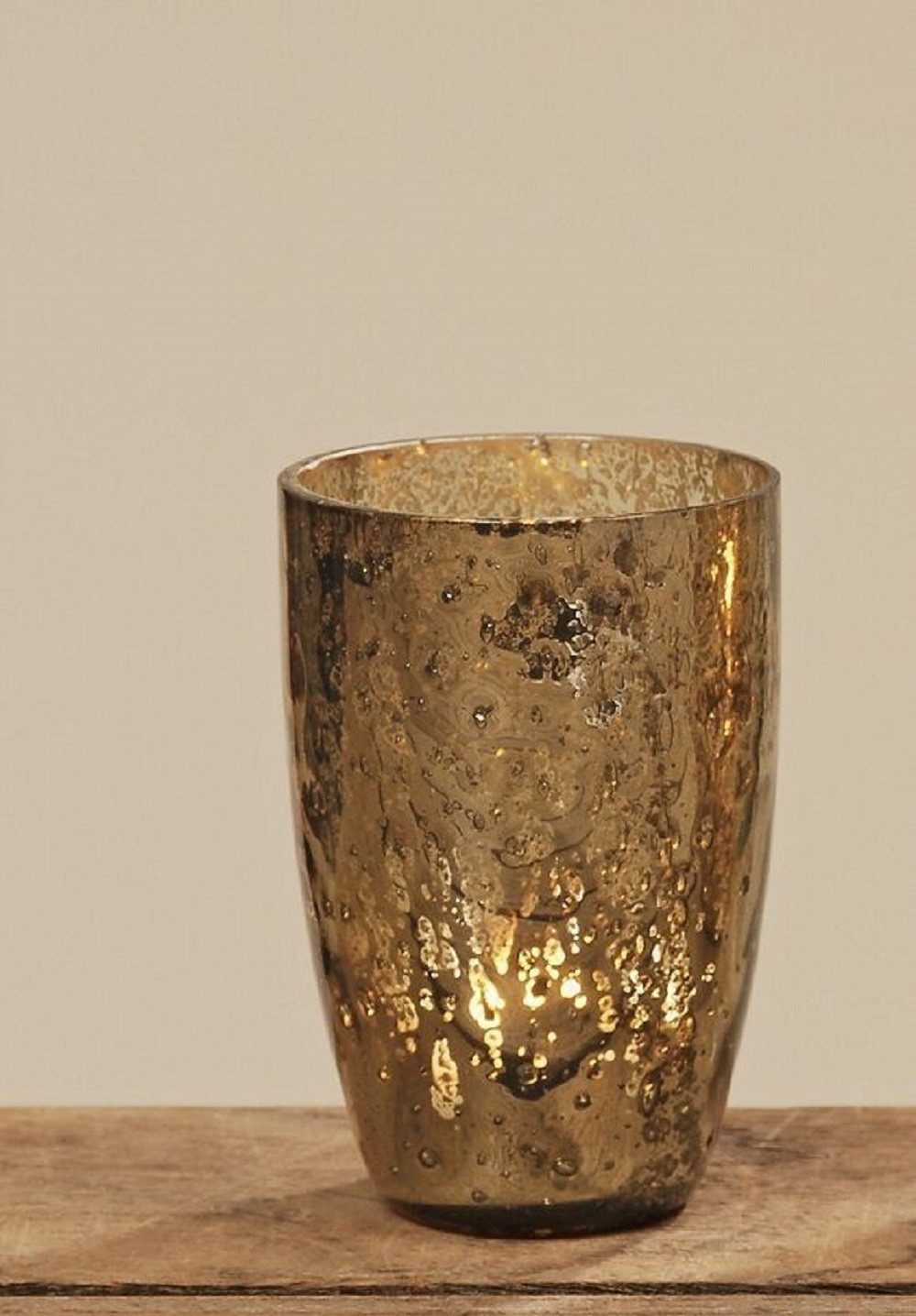 BOLTZE GRUPPE GmbH Windlicht Windlicht Glas lackiert silber H.11 cm Ø.10 cm 1 Stück
