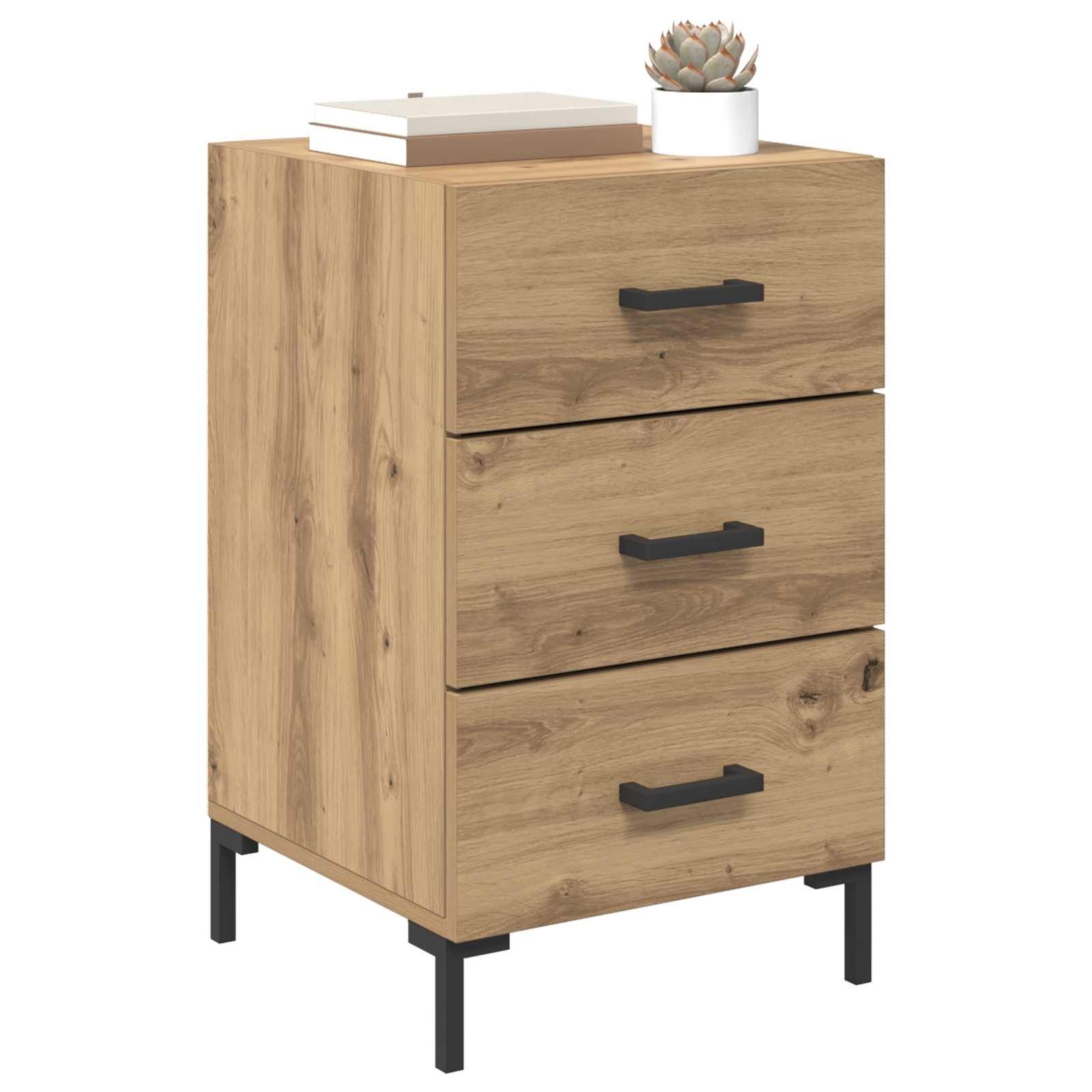vidaXL Nachttisch Nachttisch Artisan-Eiche 40 x 40 x 66 cm Holzwerkstoff (1-St) – Bild 3 von 5