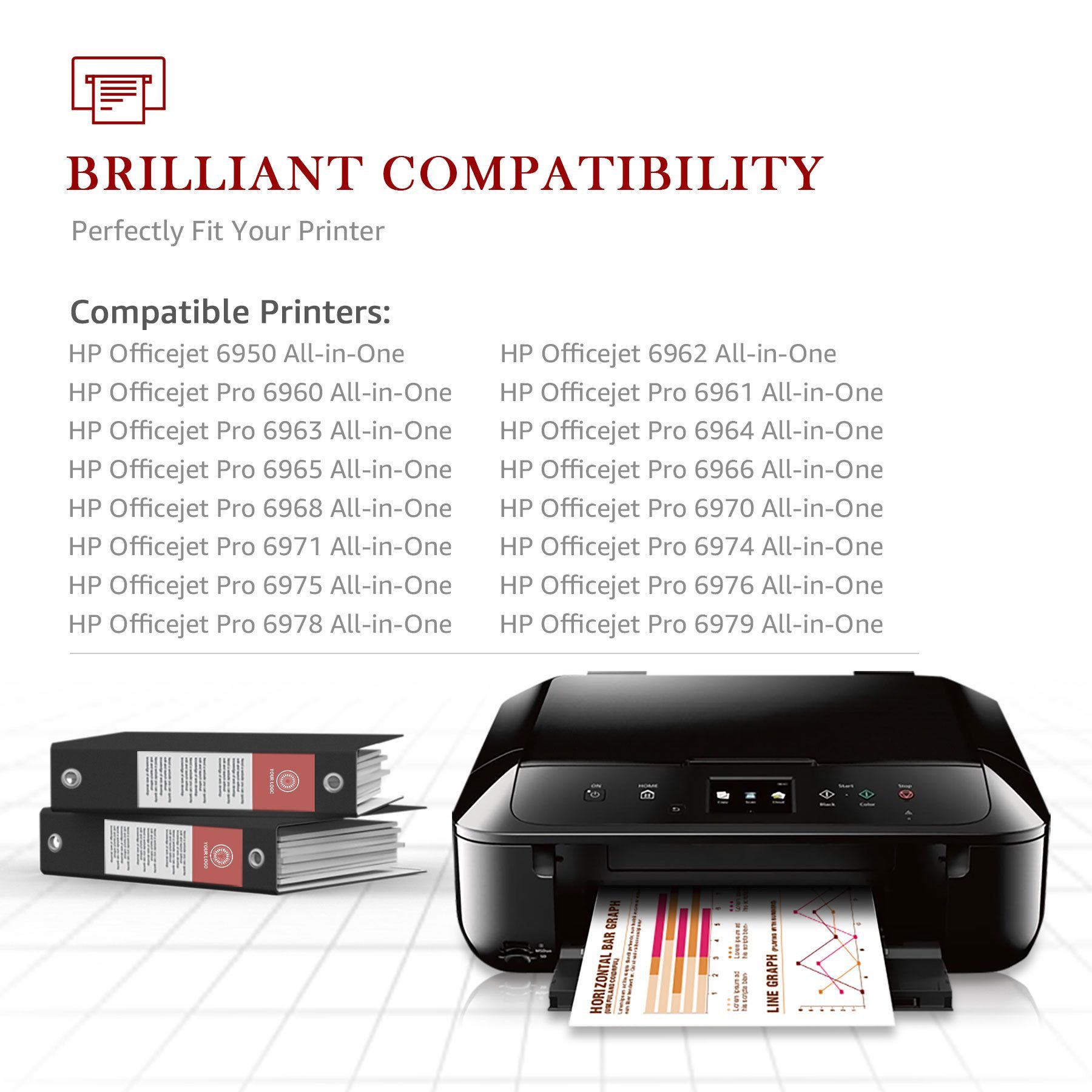 Toner Kingdom 903 Drucker für HP 903 XL Multipack Officejet Pro 6950 6960 6970 Tintenpatrone (999-tlg., OfficeJet 6950 6951 Pro 6960 6970 6974)