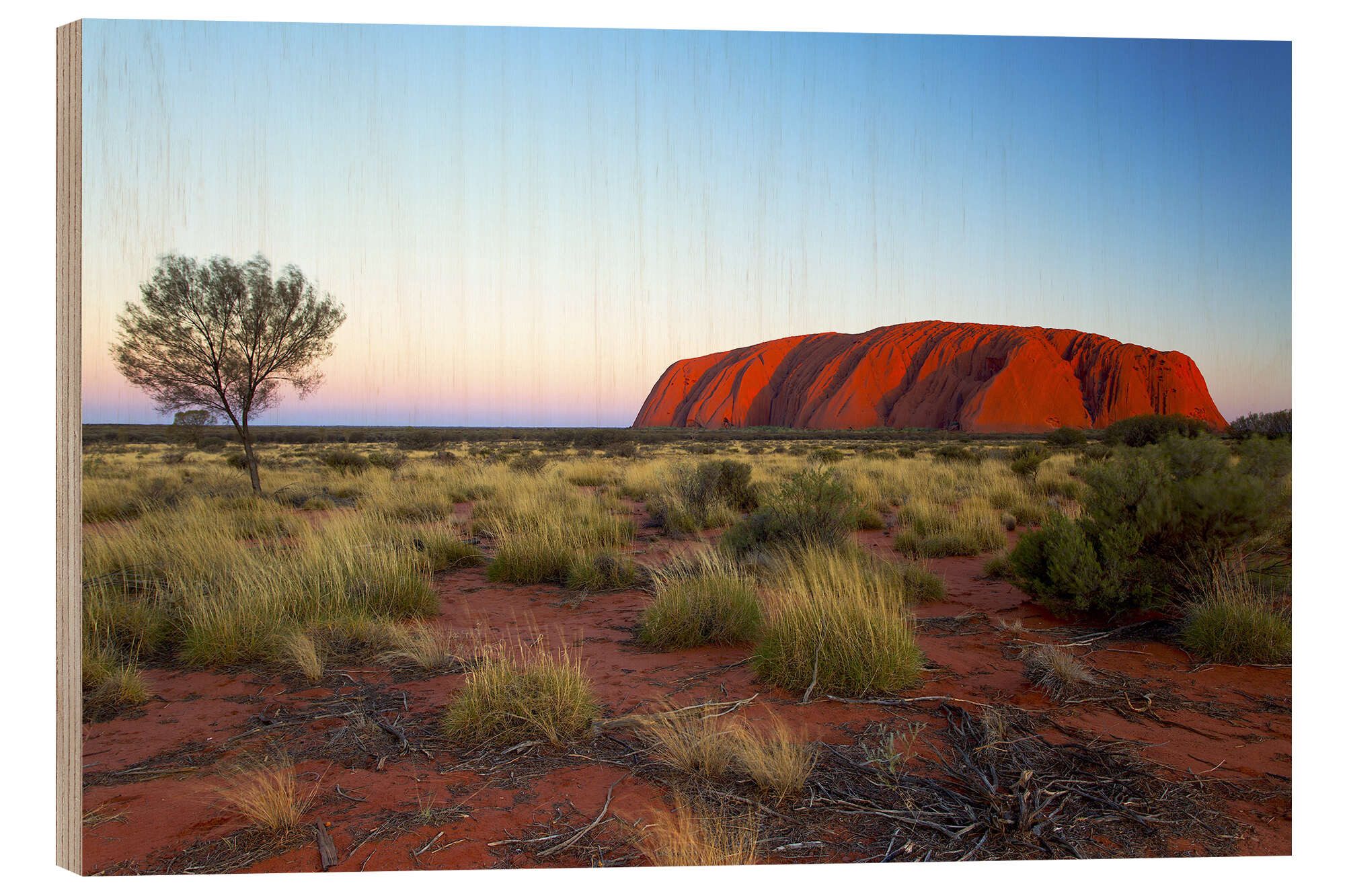 Posterlounge Holzbild Ian Trower, Uluru, Australien, Fotografie