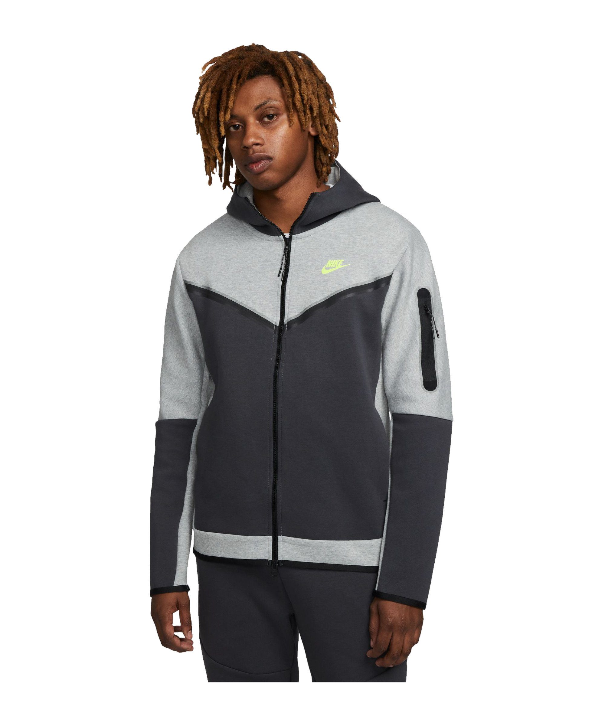 Nike grau Fleece Tech Kapuzenjacke Sweatjacke Sportswear