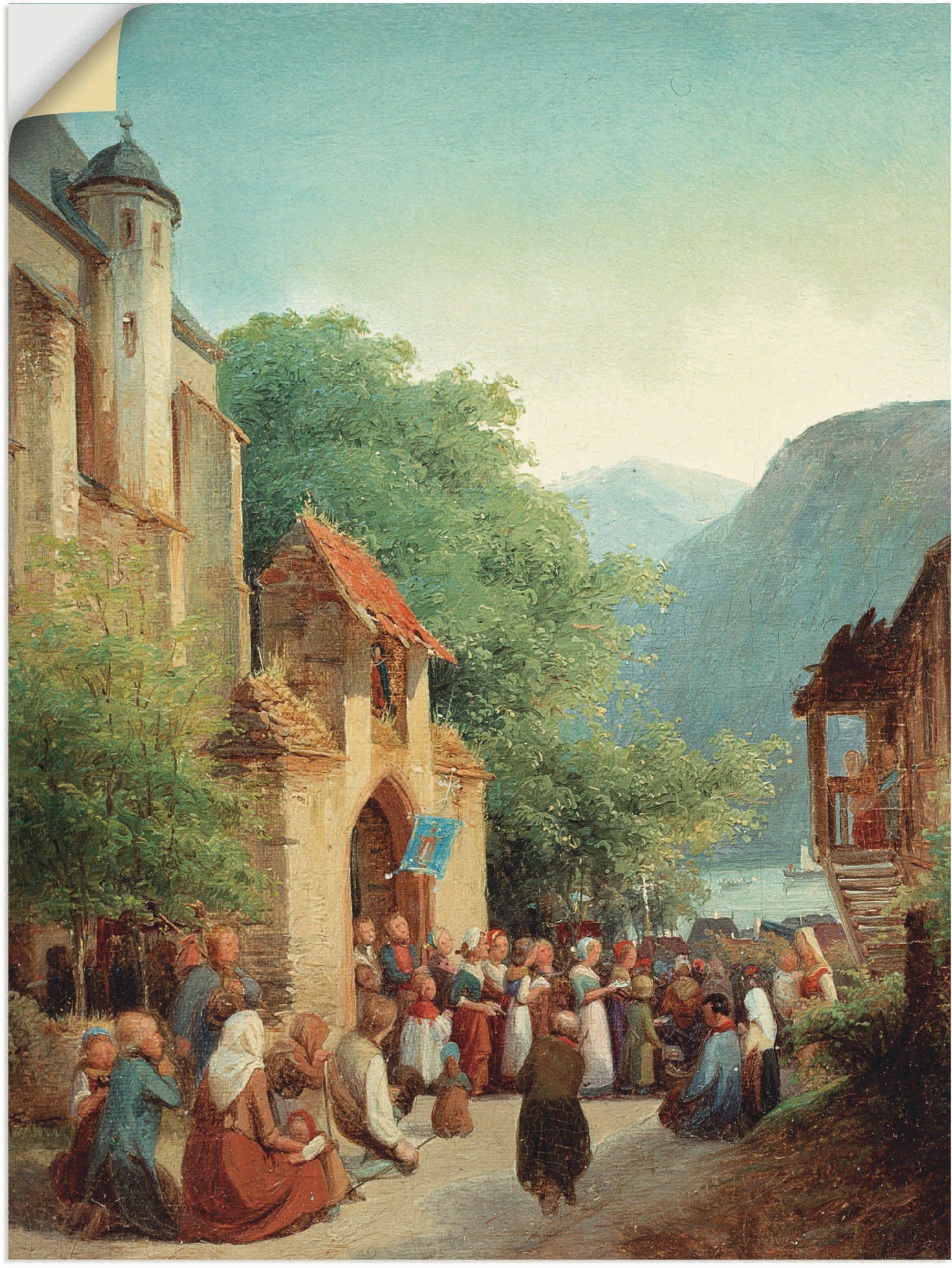 historische (1 oder Leinwandbild, Artland Wandbild als Größen Rhein, Alubild, St), Poster versch. in Wandaufkleber Prozession am Ereignisse