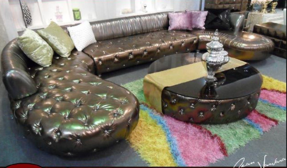 Wohnlandschaft, U-Form Chesterfield Made Couch Europe Luxus Ecksofa Goldenes Ecksofa JVmoebel in