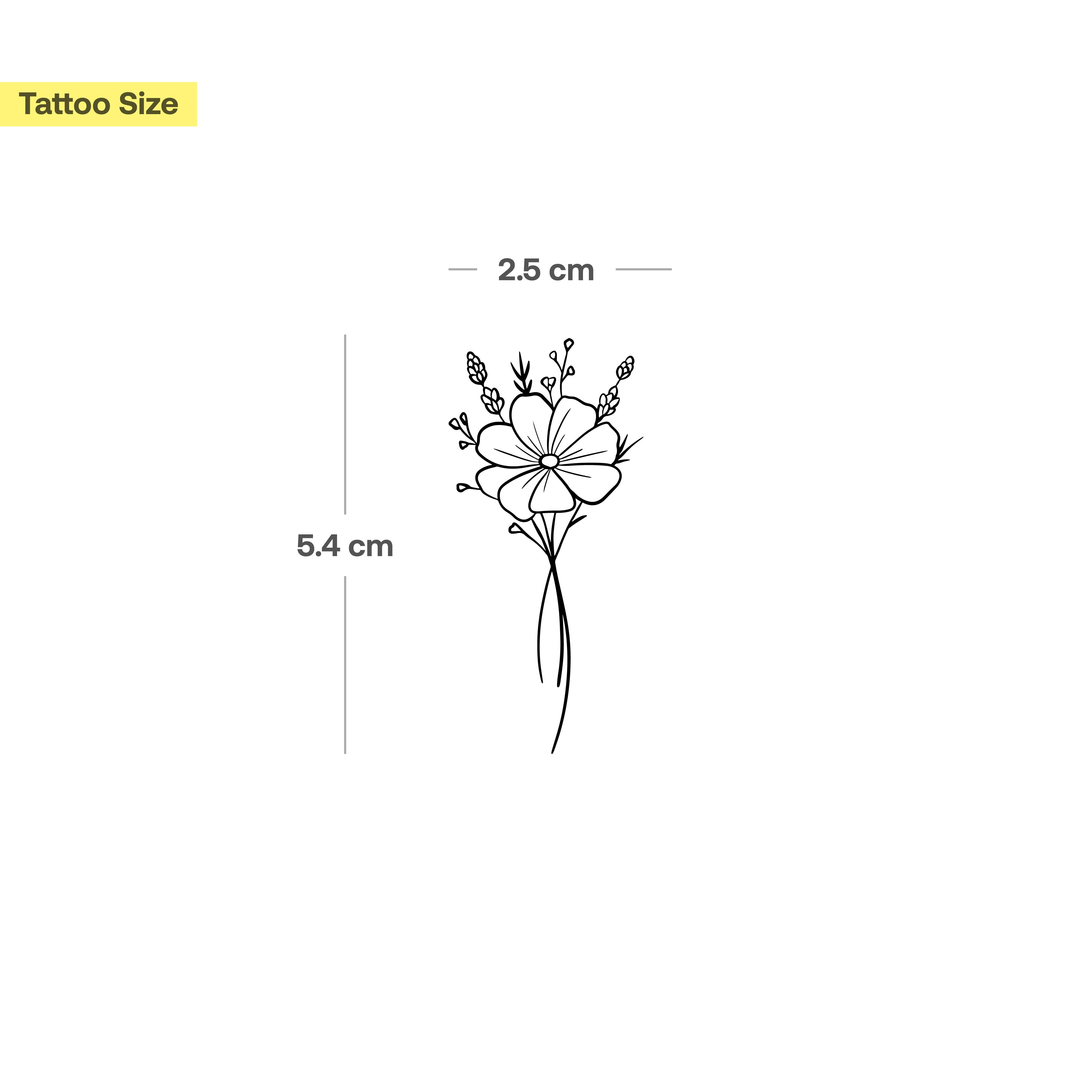 Inkster Schmuck-Tattoo Kleine Mohnblume Tattoo, Vegane & EU-Kosmetikzertifizierte Farbe, wasserfestes temporäres Tattoo, 2 Wochen Halt