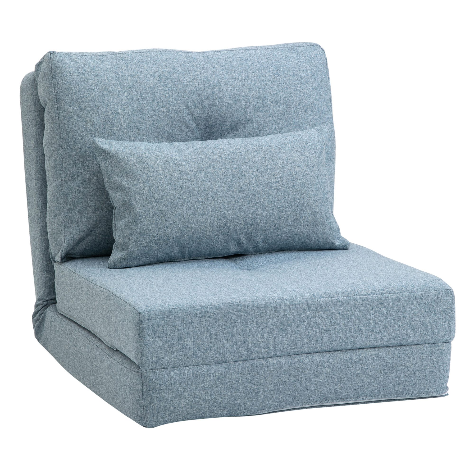 HOMCOM Schlafsofa mit verstellbarer Rückenlehne, Zierkissen, Bodensofa 1 Te günstig online kaufen