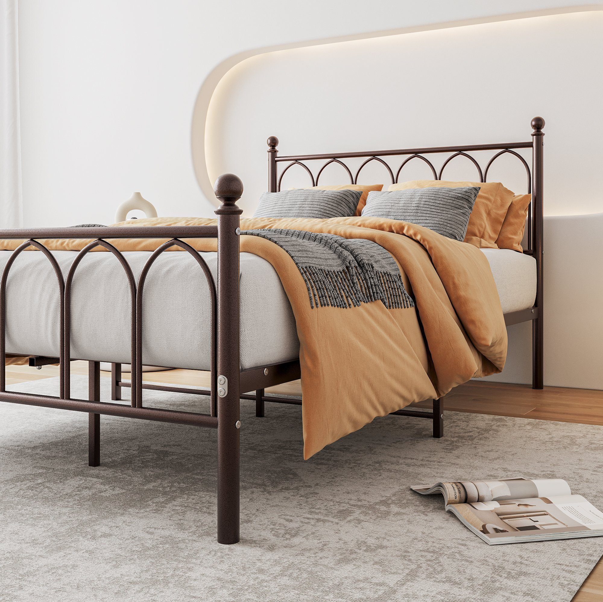 OKWISH Metallbett Metallbett Einzelbett Jugendzimmer mit günstig online kaufen