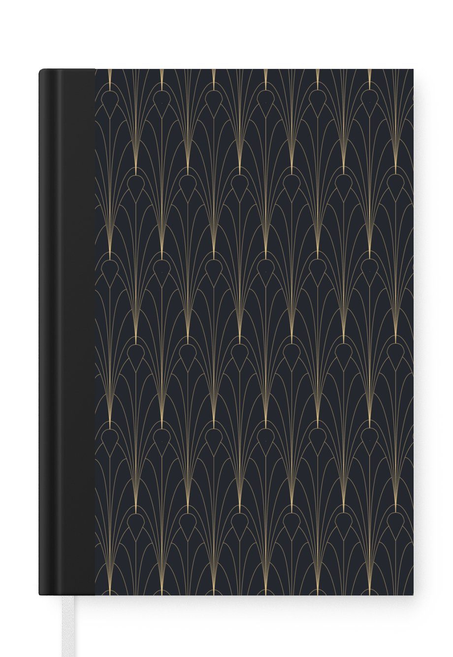 MuchoWow Notizbuch Luxus - Art Deco - Modernismus - Gold, Journal, Merkzettel, Tagebuch, Notizheft, A5, 98 Seiten, Haushaltsbuch