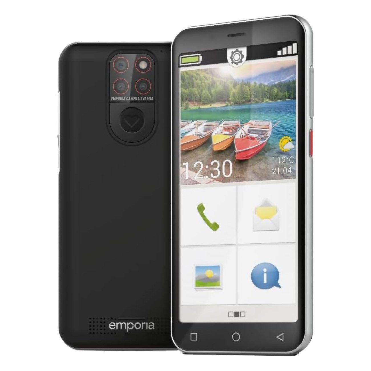 Emporia SMART.5 mini Seniorenhandy (4.95 Zoll, 64 GB Speicherplatz, 4,95-Zoll-Display, Android 13, 13 MP Kamera, 64 GB Speicher, 2500 mAh)