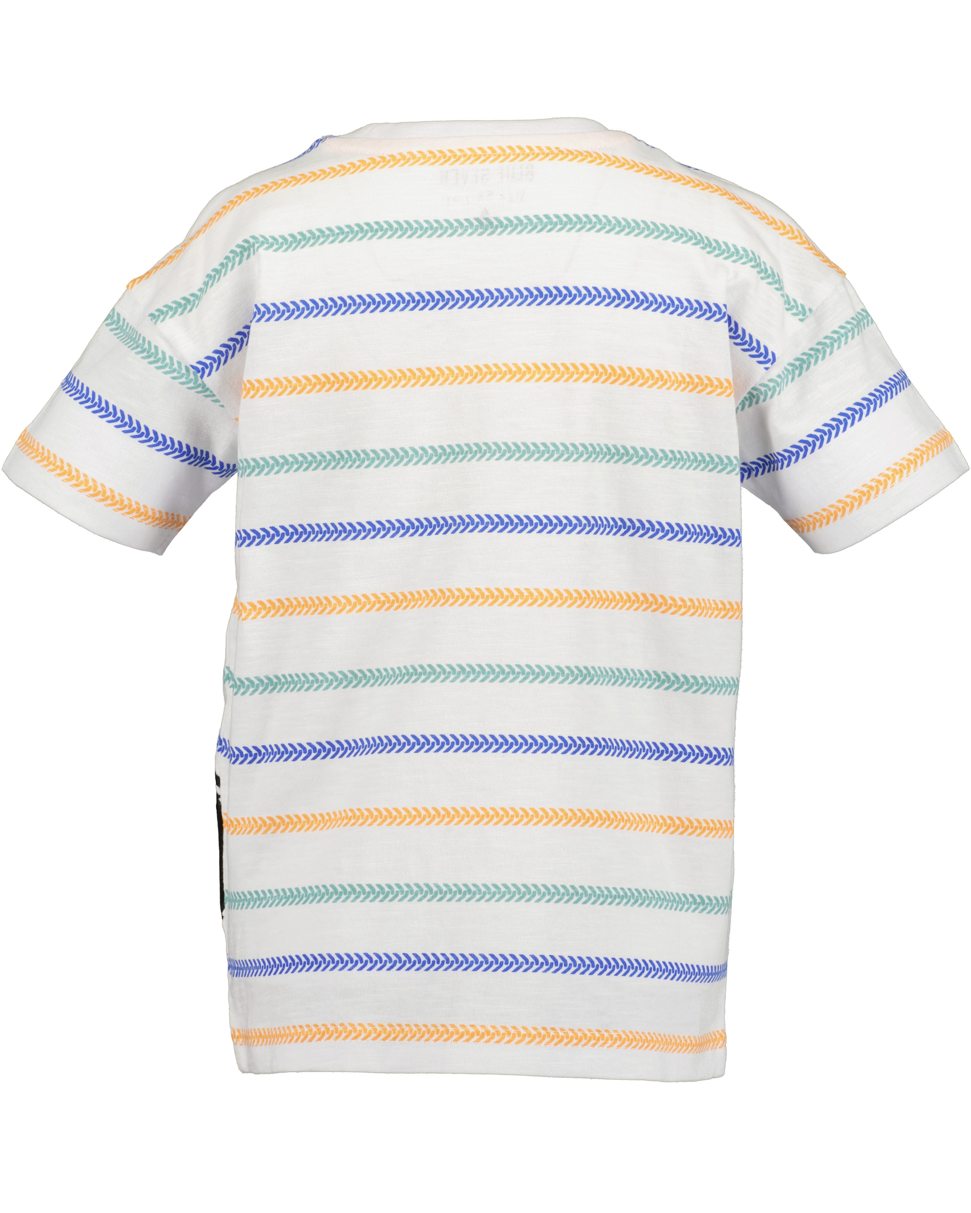 Blue Seven T-Shirt mit geringeltem, gestreiftem und bedrucktem Design, Allover-Druck