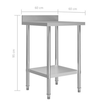 TOP! Unterschrank Küchen-Arbeitstisch mit Aufkantung 60 x 60 x 93 cm Edelstahl