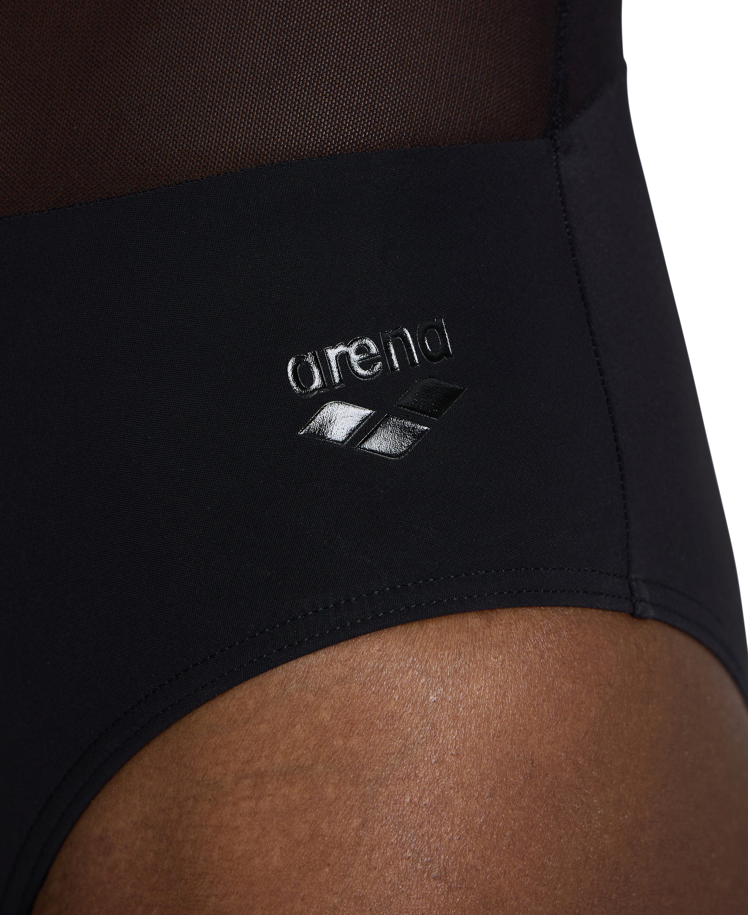 Arena Badeanzug arena Feel Damen Mesh Panels Vent Back Badeanzug Mit transparenten Einsätzen