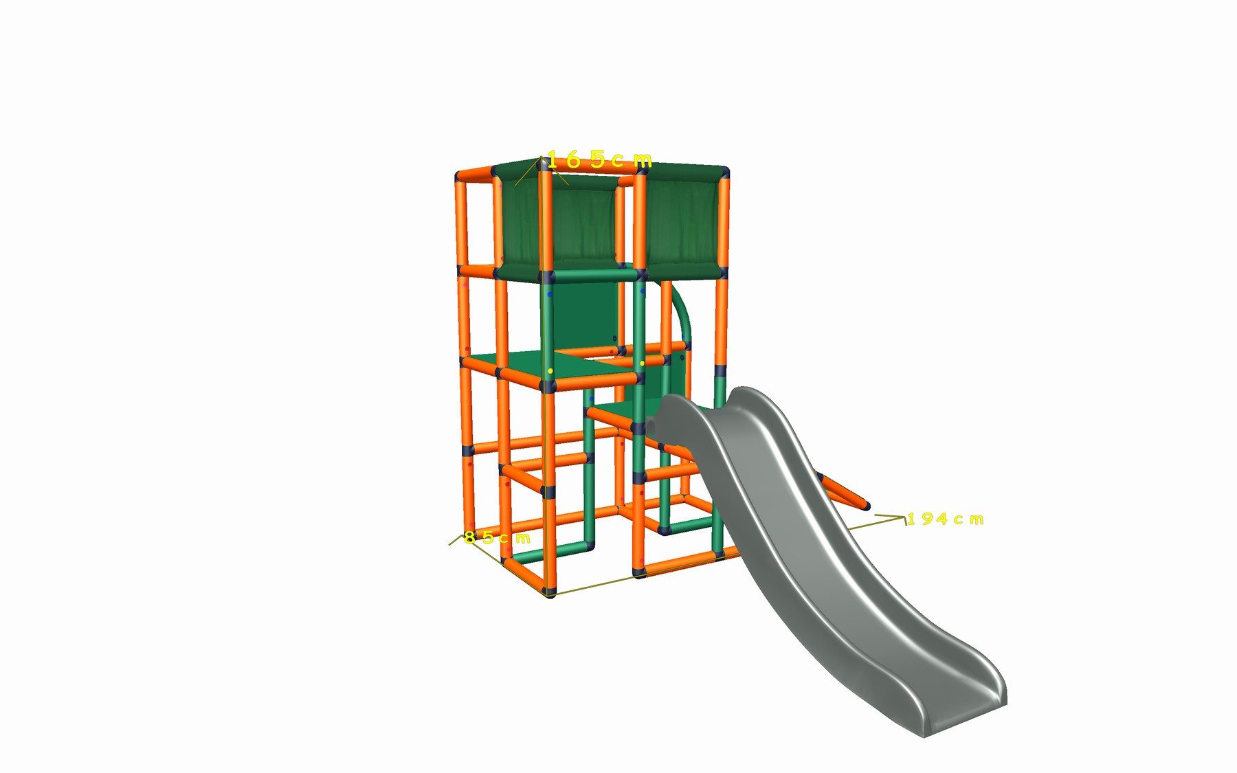 move and stic SAMUEL mit Rutsche und Schräge Konstruktions-Spielset, In- und Outdoor