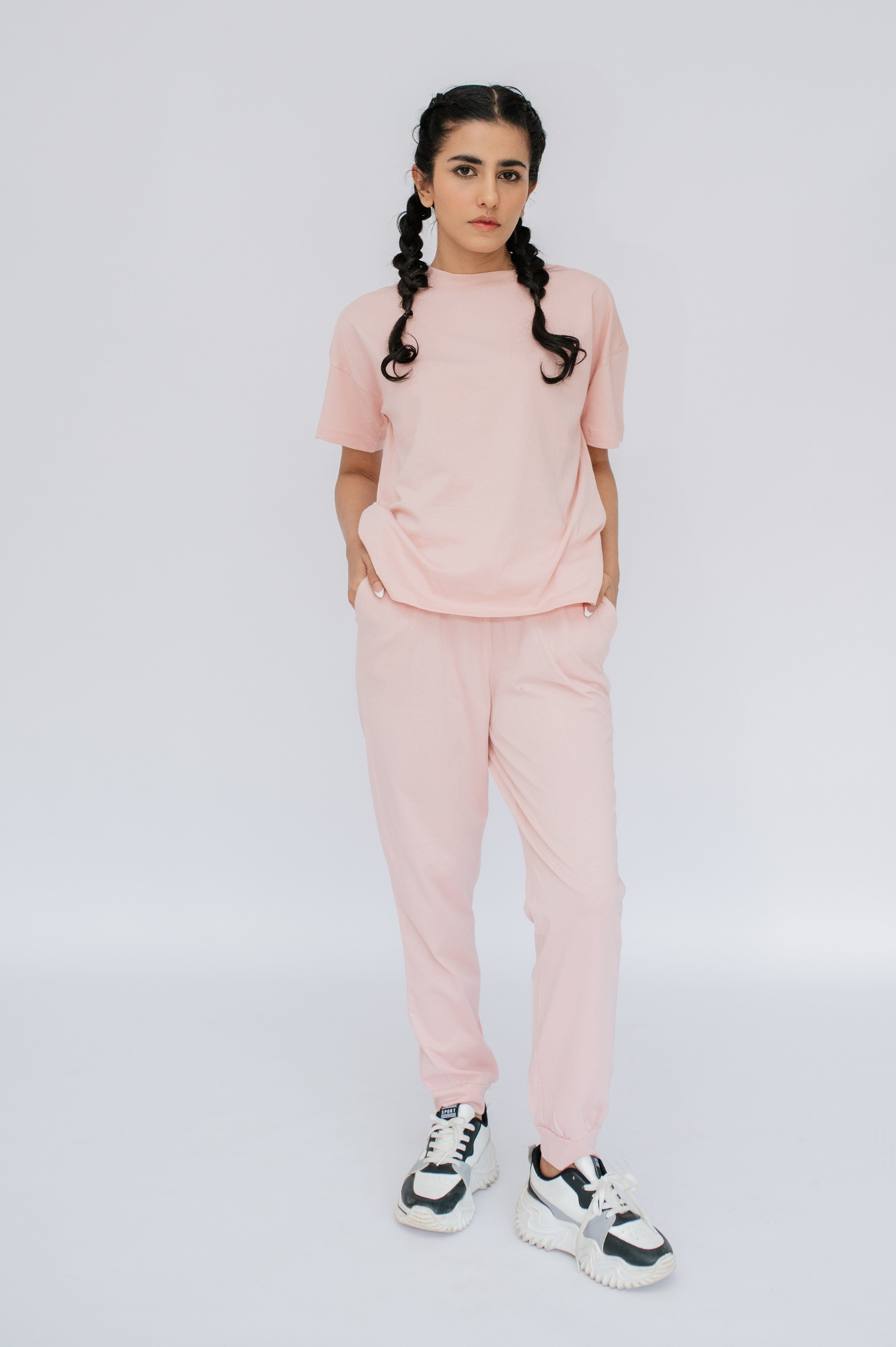 SNOOZE OFF Pyjama Loungewear Set in Pink hell