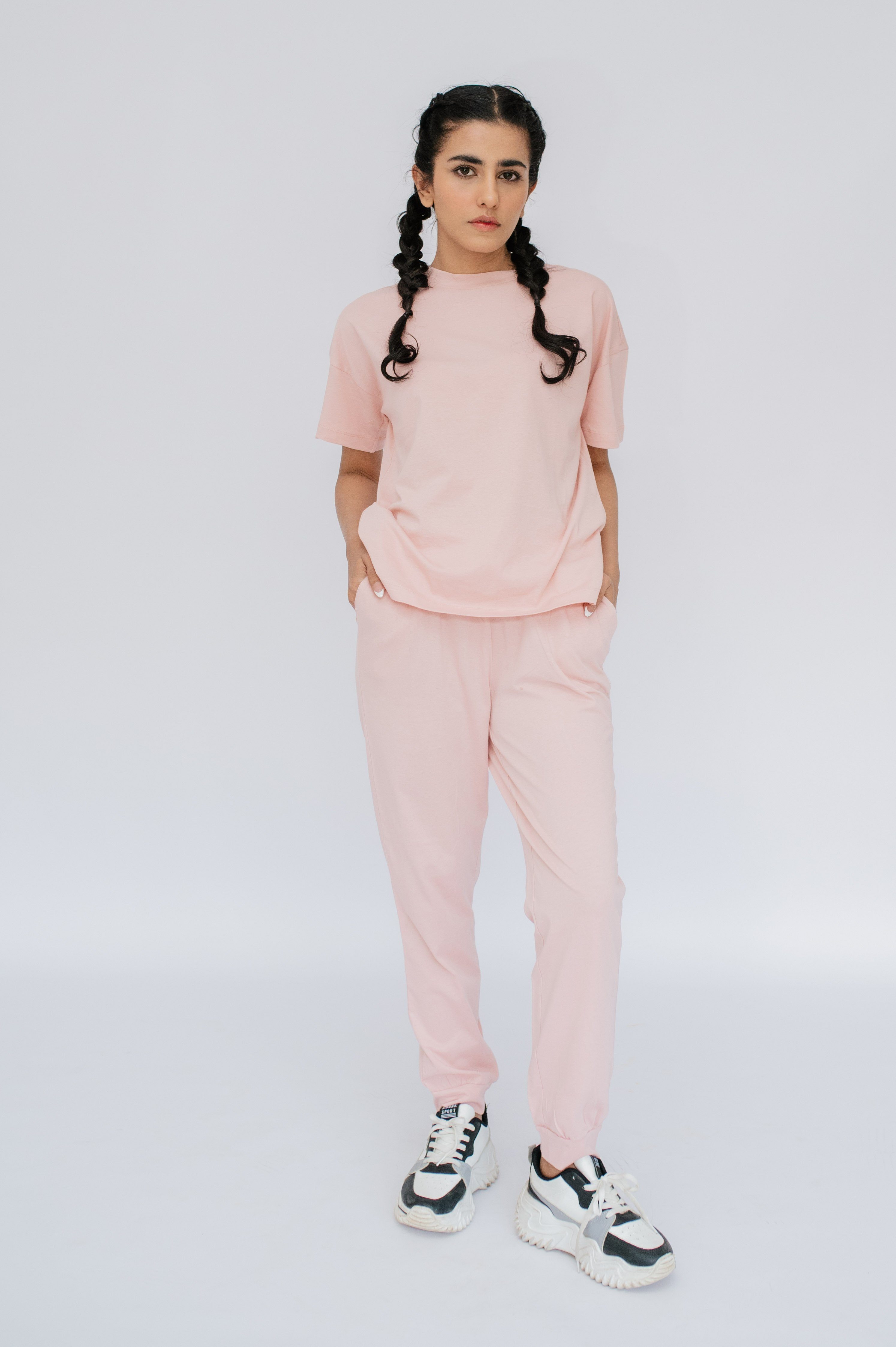 SNOOZE OFF Pyjama Loungewear Set in hell Pink