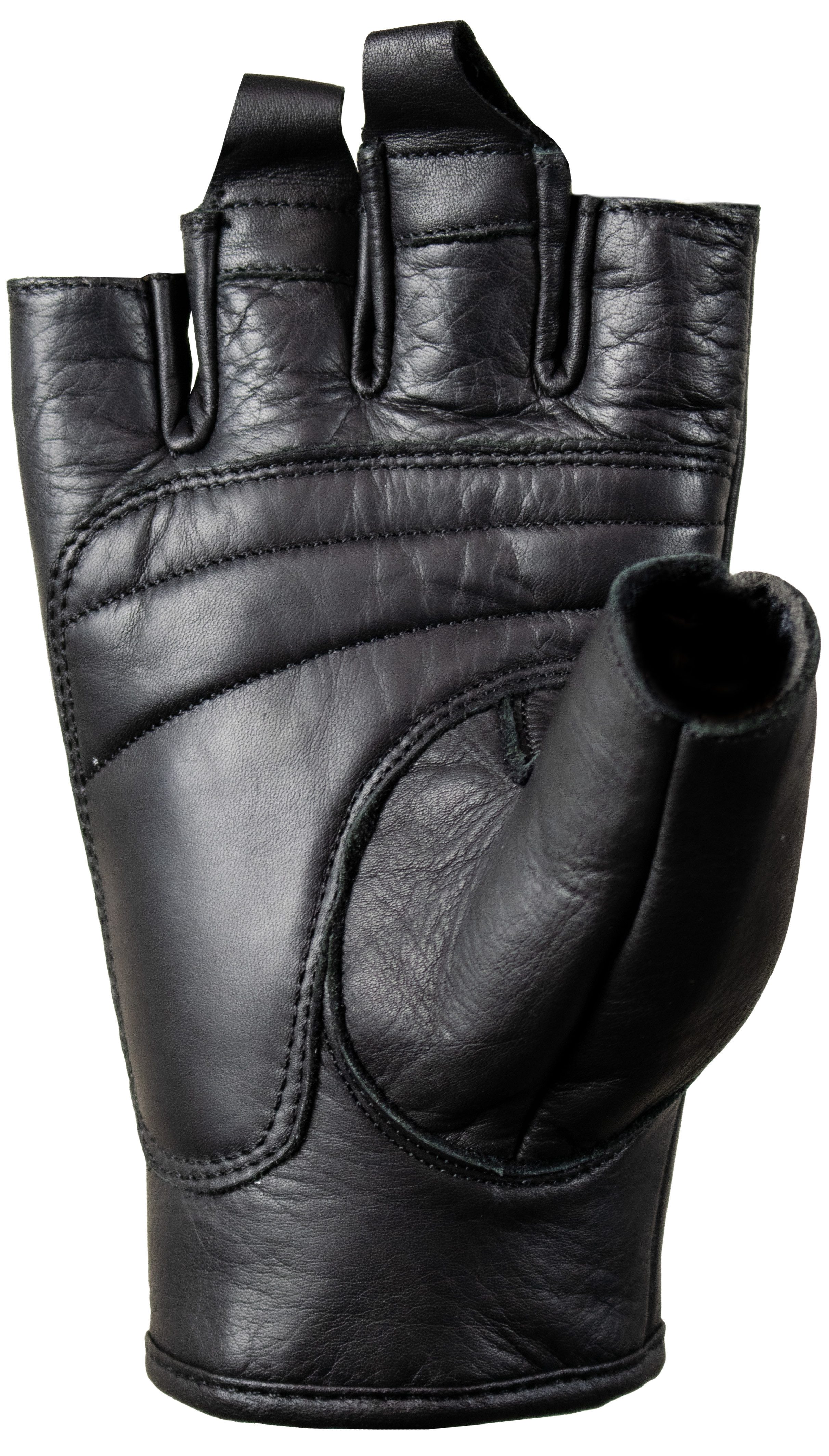 MDM Lederhandschuhe Herren Lederhandschuhe Fingerlos Motorrad Chopper Sommer Fingerloses Design für maximale Bewegungsfreiheit und Griffgefühl