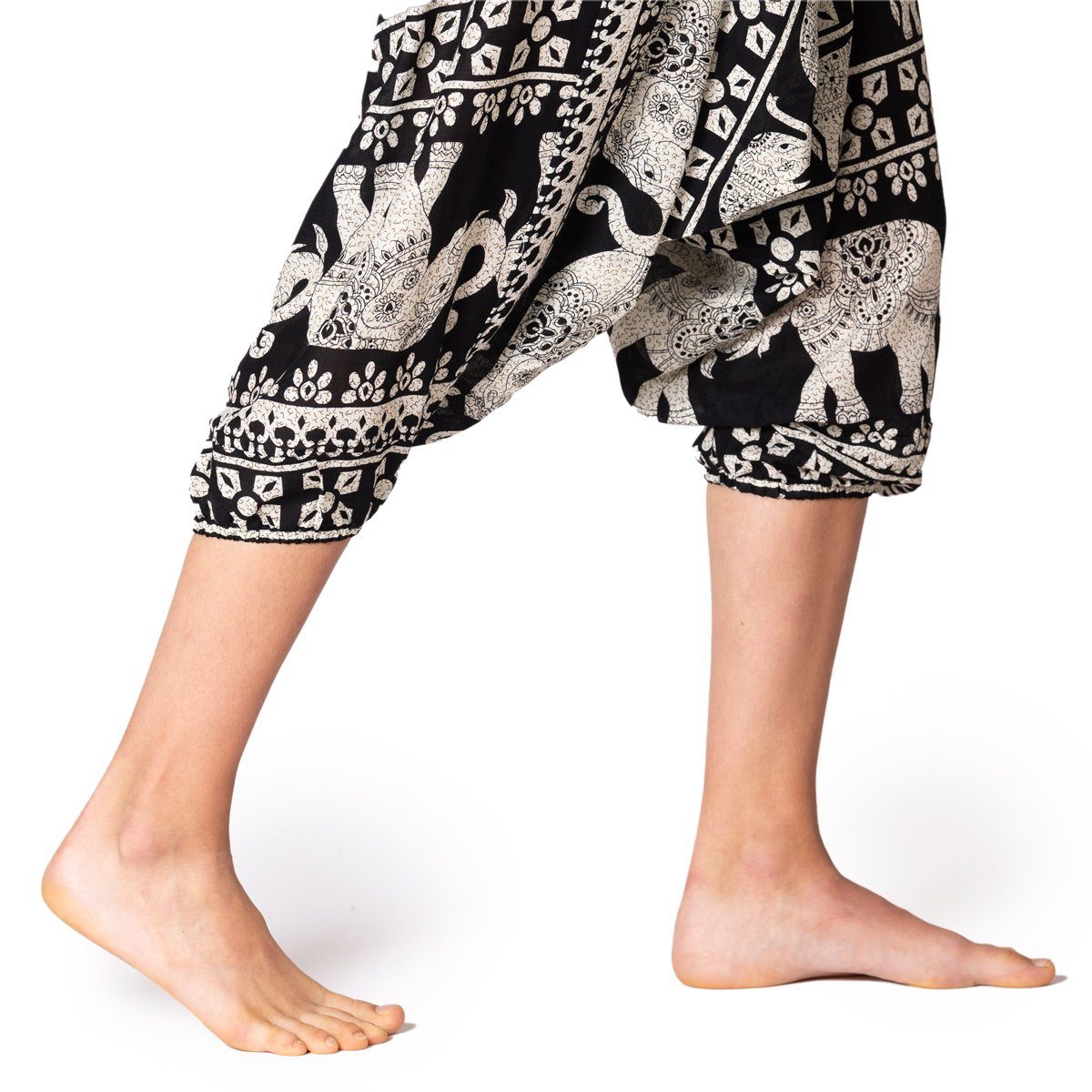 PANASIAM Haremshose Aladinhose Chang Haremshose aus 100% natürlicher Viskose Pumphose auch als Overall tragbar Damen bequeme Freizeithose Pluderhose