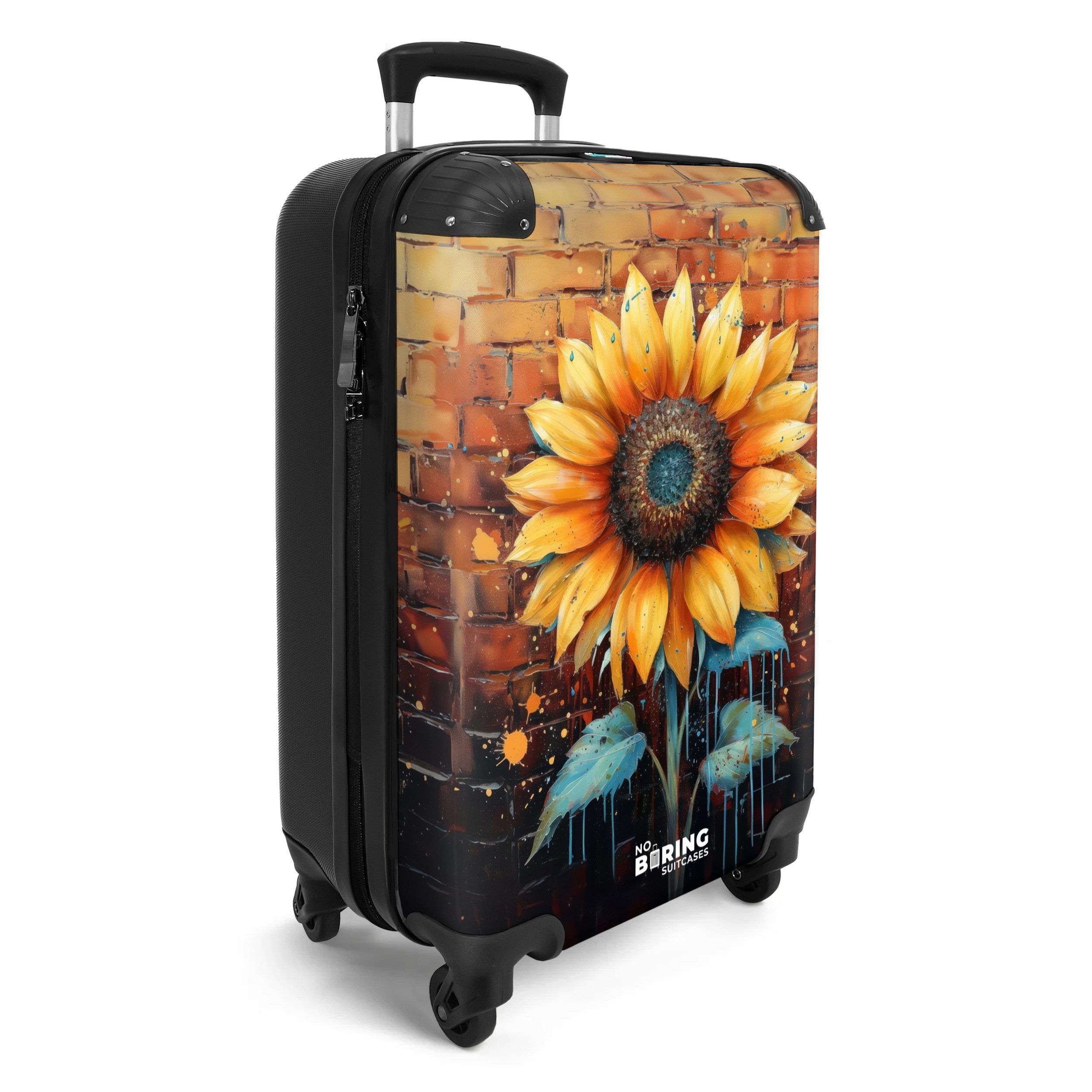 NoBoringSuitcases.com© Hartschalen-Trolley Sonnenblume im Graffiti-Stil 55x günstig online kaufen