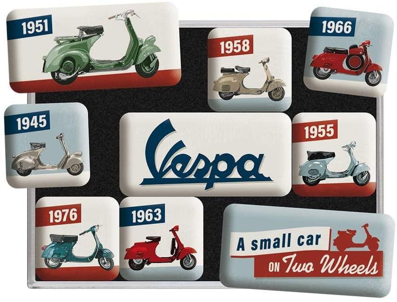 Nostalgic-Art Magnet 9tlg. Magnetset - Vespa - Model Chart