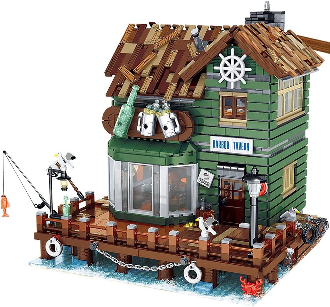 Urge 30108 Architektur Hafenkneipe Moc Klemmbausteine 3013 Teile Konstruktionsspielsteine, (Set, 3013 St)