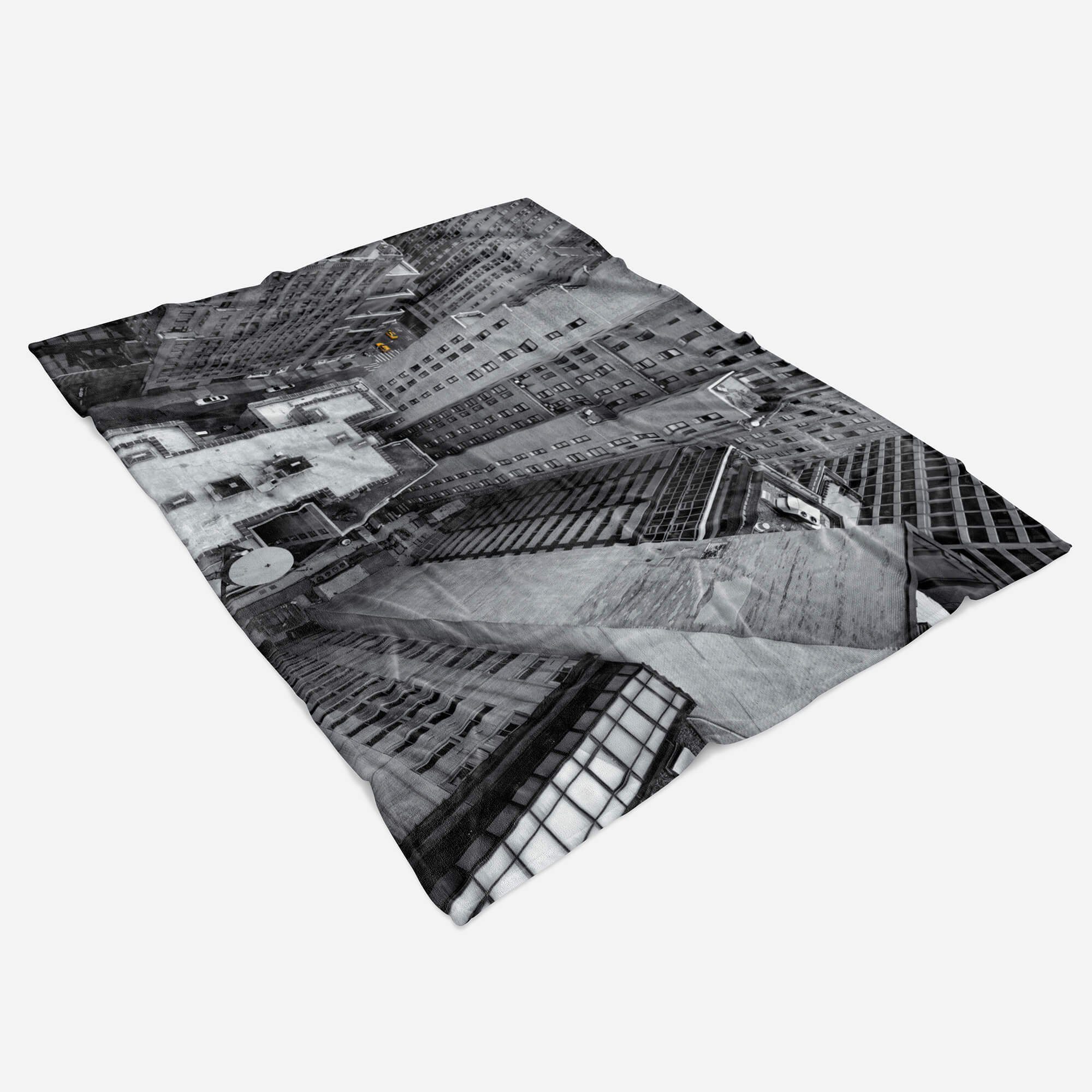 Strandhandtuch mit Art Baumwolle-Polyester-Mix York New Handtuch Fotomotiv Handtuch Handtücher Sinus Saunatuch (1-St), Schwarz Kuscheldecke W,