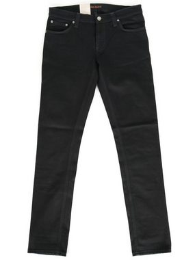 Nudie Jeans Skinny-fit-Jeans Unisex Herren Damen Stretch Hose, Long John Black Black
