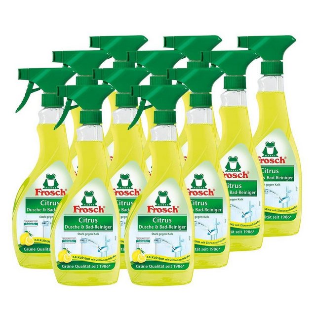 FROSCH 12x Frosch Citrus Dusche & Bad Reiniger 500 ml Sprühflasche Badreiniger