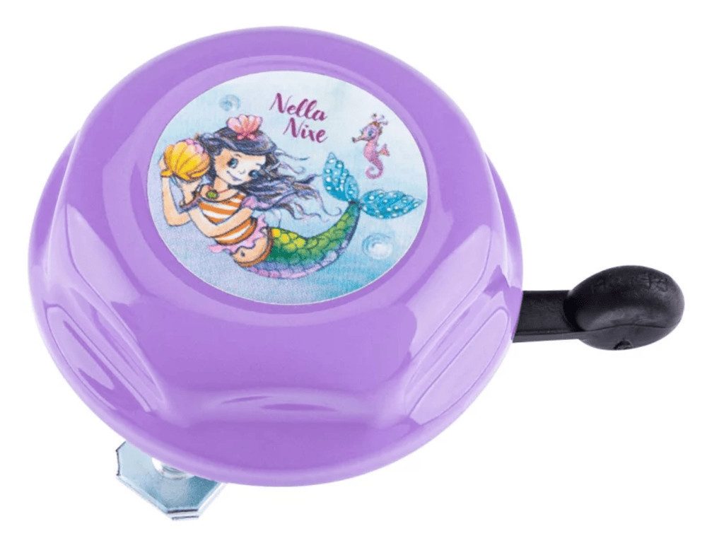 Bike Fashion Fahrradklingel Kinder Klingel/ Glocke "Nella NIXE", lila ♫, Ø 55mm