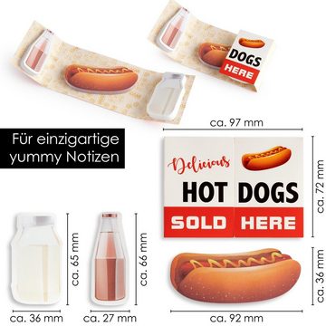 OfficeTree Haftnotizblock OfficeTree Haftnotizen Hot Dogs je 90 Blatt – Für Studenten und als, 3 x 90 Blatt – Für Studenten und als Büro Gadgets
