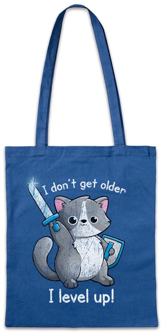 Beuteltasche I Don't Get Older I Level Up Cat Stofftasche Cat Katze Katzen Liebe