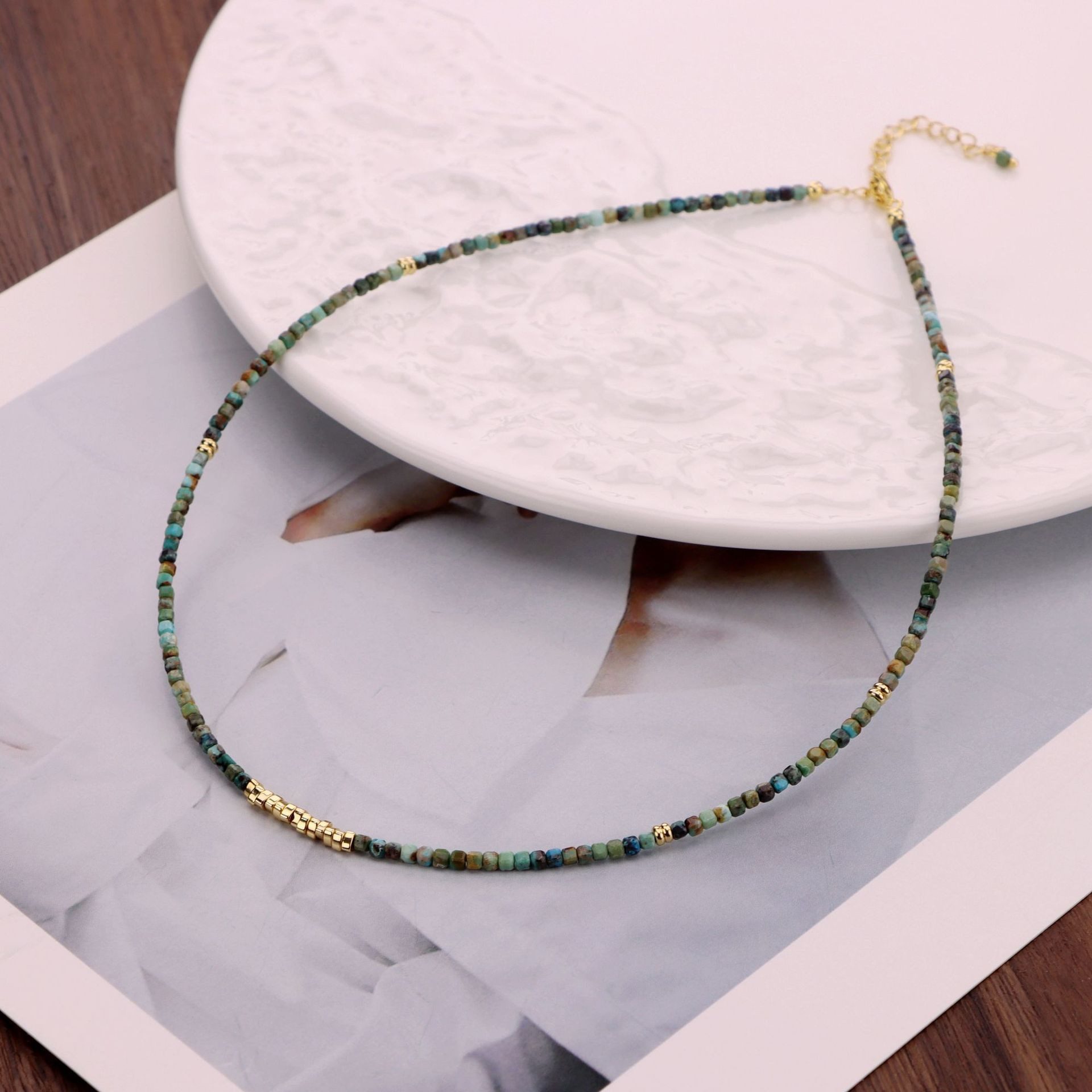 RAIKOU Bead-Ketten-Set mit echten Perlen und bunten Natursteinen, handgefertigt