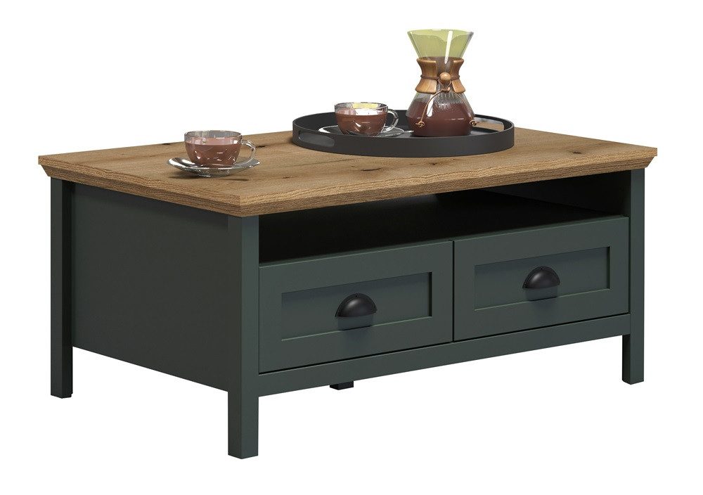 trendteam Couchtisch Couchtisch Stanton, Tannengrün / Eiche (no-Set), Breite 101 cm,Tischplatte aus Holzwerkstoff