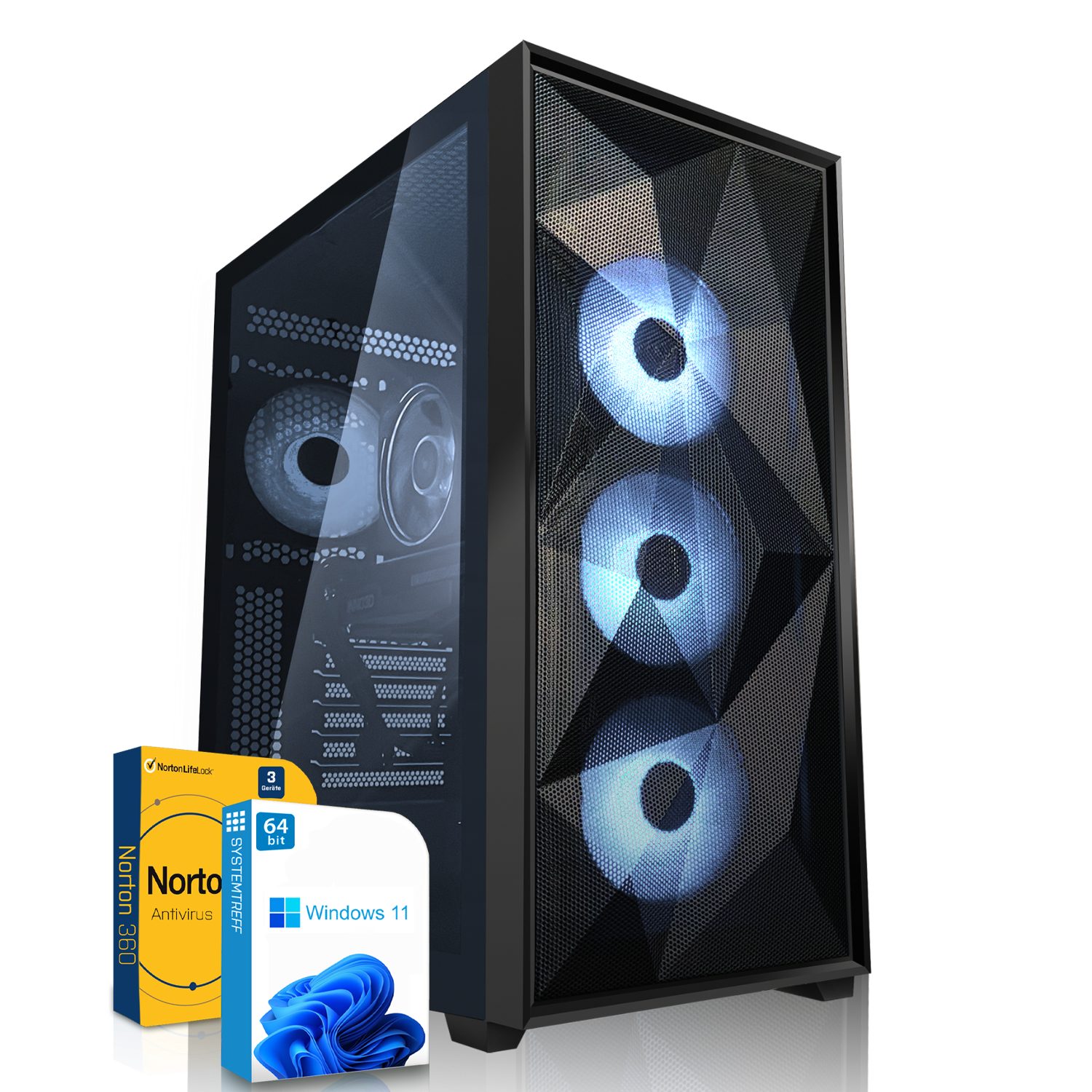 SYSTEMTREFF Gaming-PC (Intel Core i7 12700F, GeForce RTX 3080, 32 GB RAM, 1000 GB SSD, Luftkühlung, Windows 11, WLAN)