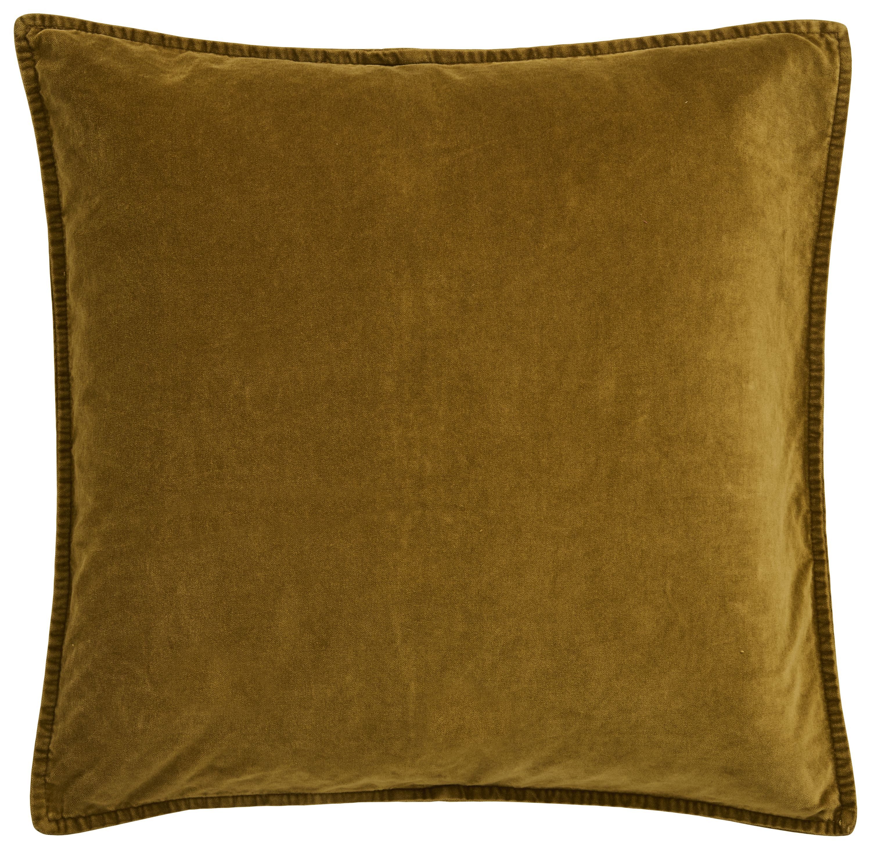 Ib Laursen Kissenbezug Ib Laursen - Kissenbezug Ocker 52x52cm Samt Velour 6230-85 Kissenhülle