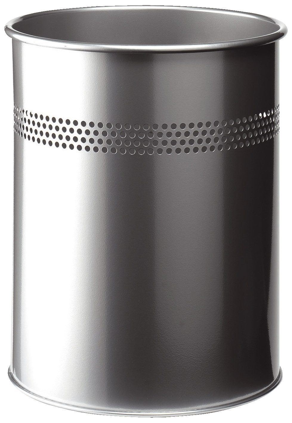 Organisationsmappe 23 Papierkorb Metall rund 15 Liter, P 30mm, metallic silber