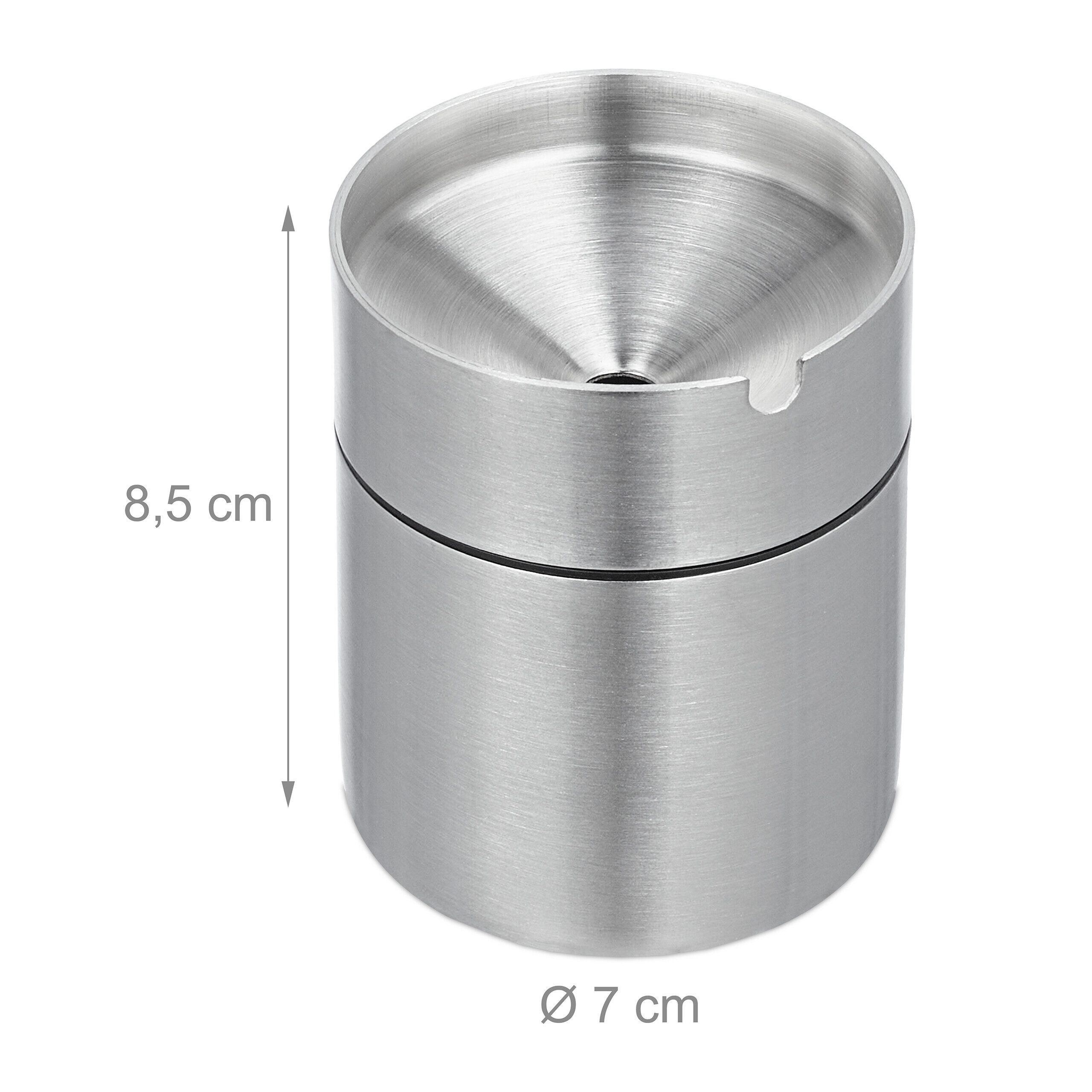 relaxdays Aschenbecher 3x Aschenbecher mit Deckel