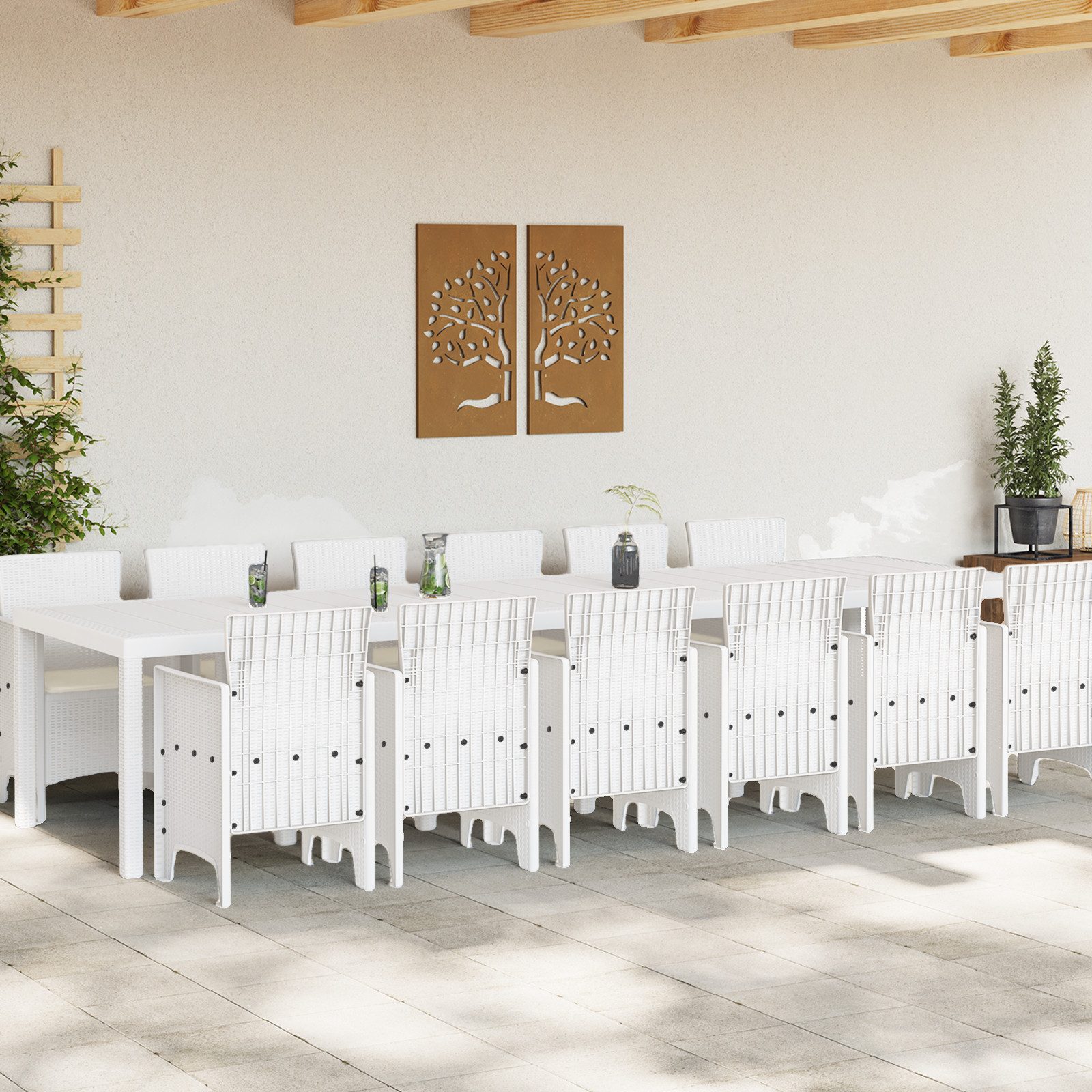 vidaXL Gartentisch 13-teiliges Garten-Dining-Set mit Kissen günstig online kaufen