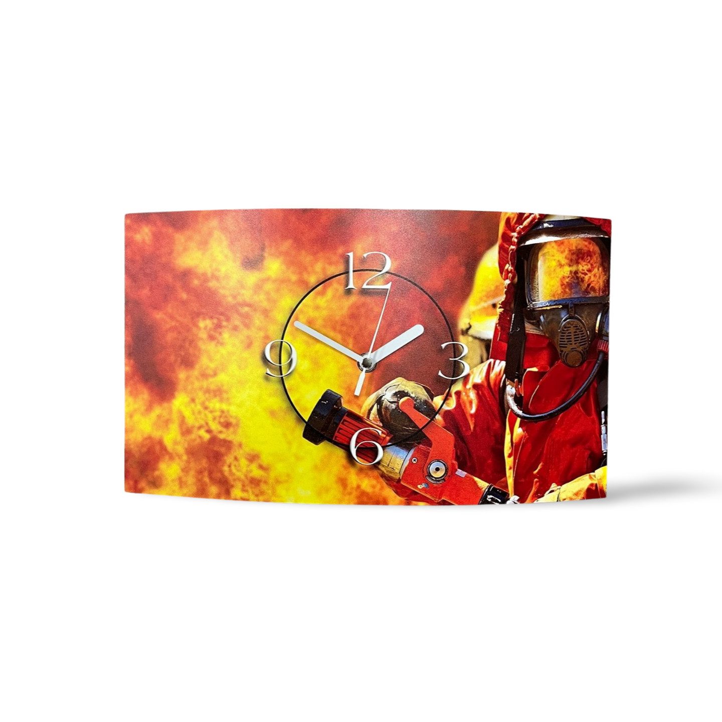 dixtime Wanduhr Feuerwehr Designer Wanduhr (Einzigartige 3D-Optik aus 4mm Alu-Dibond)