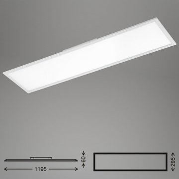 Briloner Leuchten LED Panel 7193-016, ultraflach, LED fest verbaut, Neutralweiß, Deckenlampe, 119,5x29,5x6cm, Weiß, 38W, Wohnzimmer, Schlafzimmer