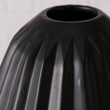 BOLTZE Dekovase "Sian" aus Keramik in schwarz, Vase Blumenvase