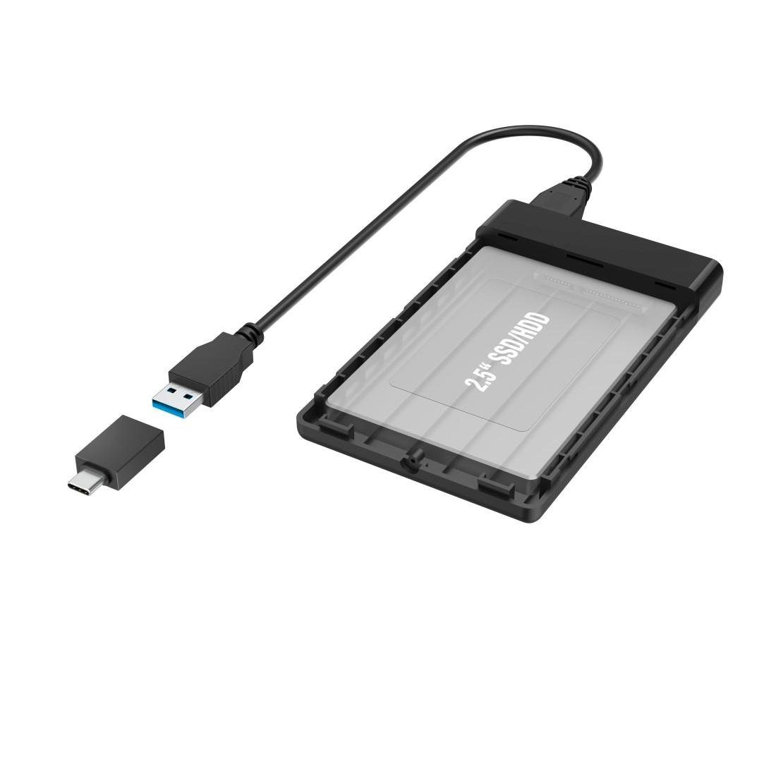 Hama Festplatten-Gehäuse USB-Festplattengehäuse für 2,5" SSD u. HDD-Festplatten Adapter