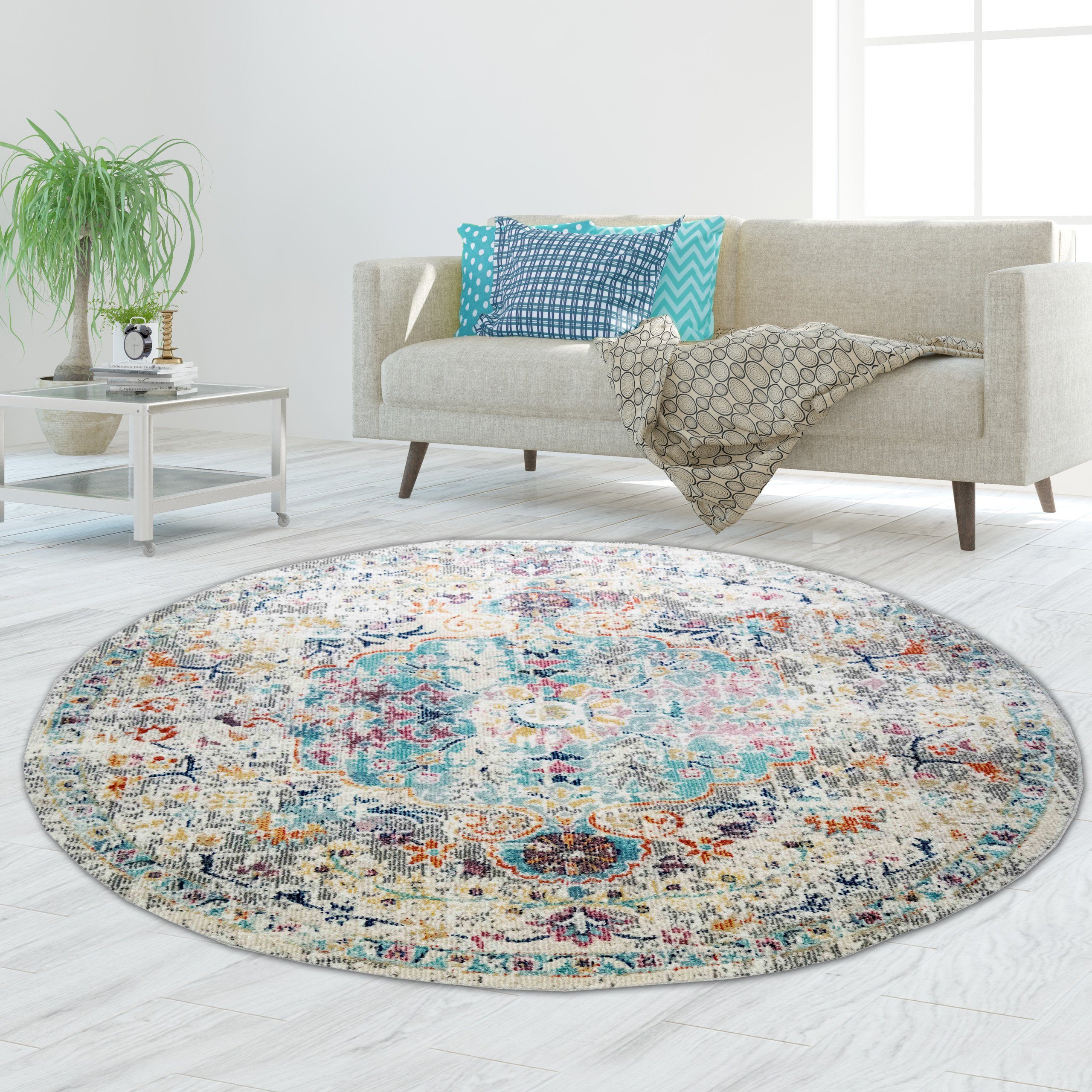 TeppichHome24 Teppich Teppich Vintage bunt, rechteckig