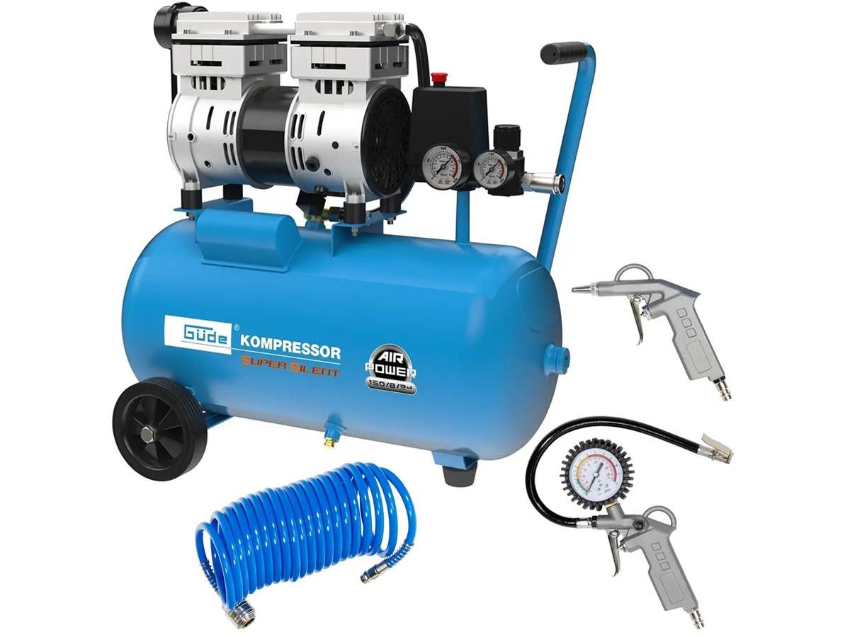 Güde Kompressor Airpower 150/8/24 SILENT Set, max. 8 bar, 24 l, 24L, 8bar, 3tlg