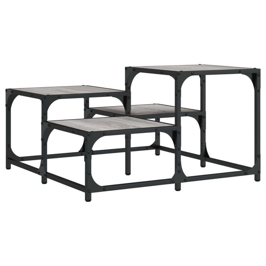 vidaXL Couchtisch Couchtisch Grau Sonoma 68x68x40 cm Holzwerkstoff (1-St)