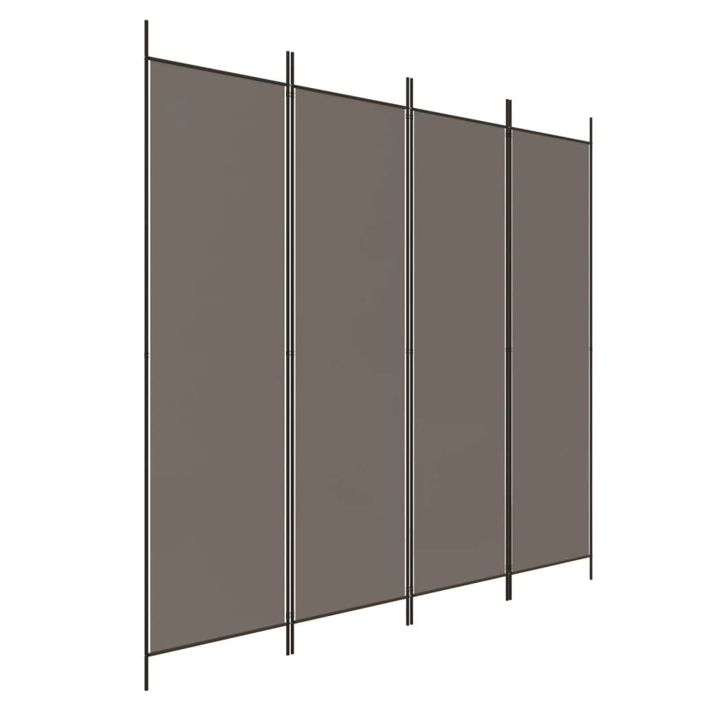 vidaXL Paravent, 4-tlg. Raumteiler Anthrazit 698x180 günstig online kaufen