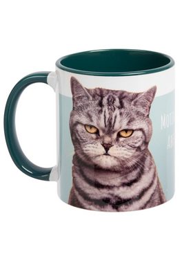 United Labels® Tasse Katzen Tasse - Motivation ist ausverkauft! Katze Grün Weiß 320 ml, Keramik