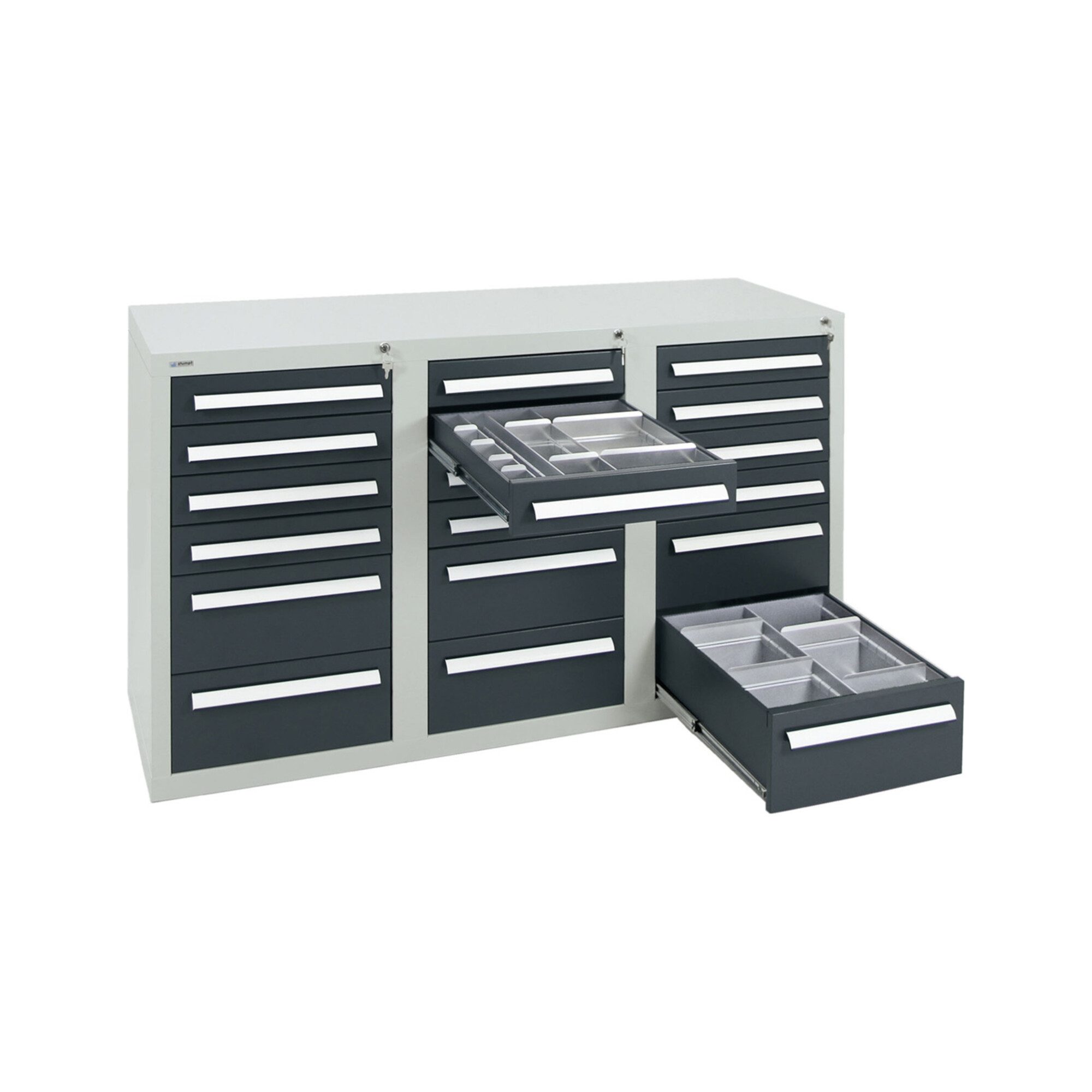 Stumpf Metall GmbH Werkzeugschrank Stumpf Schubladenschrank Serie T-100/35-1, RAL 7035/7016